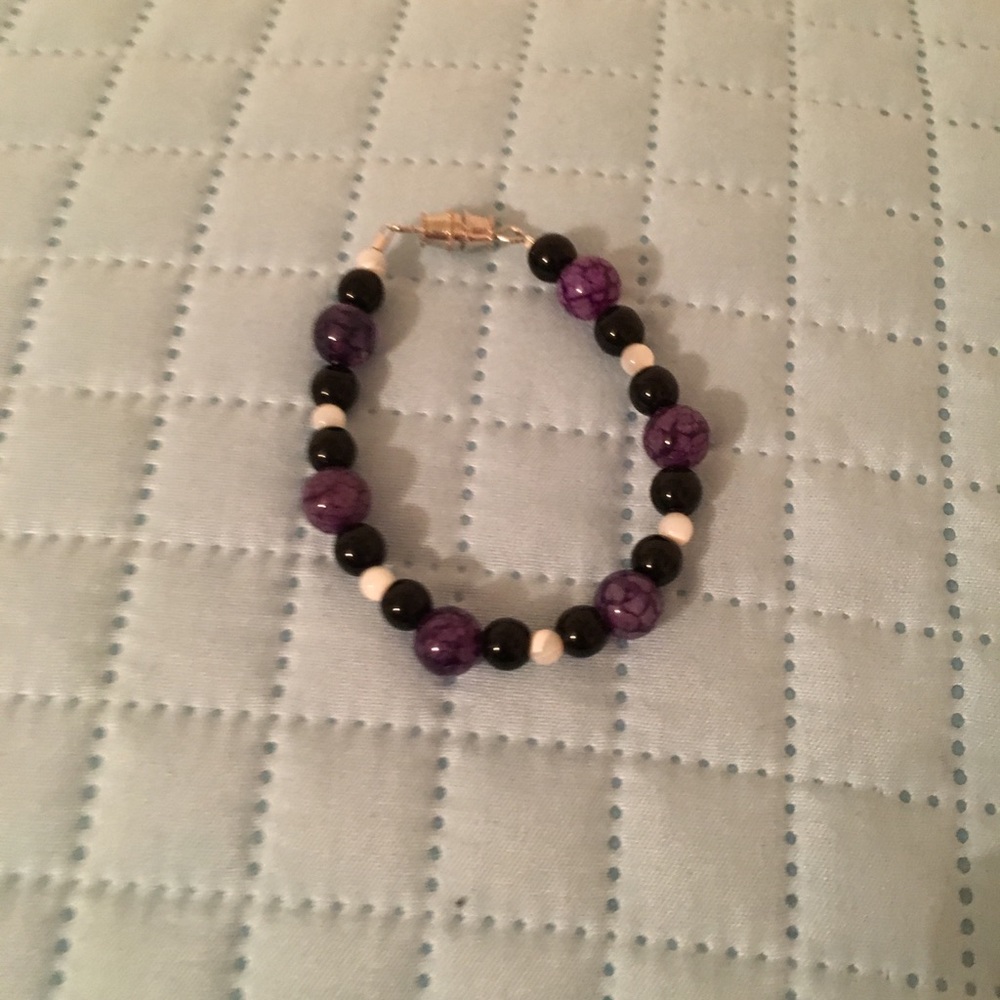 Black and pmPurple Pattern Bracelet